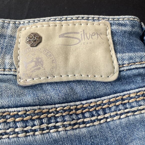 Silver Suki Mid Capri 3/4 Leg Crop Pants Denim Jeans Size 29 - Picture 5 of 8